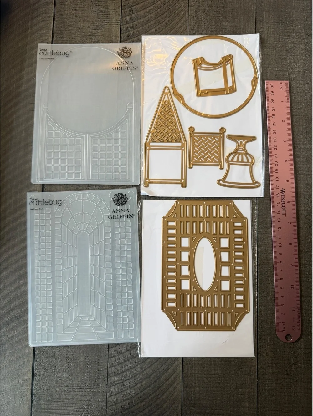 Anna Griffin Trelliage Cut & Emboss Dies die cut set with embossing folders